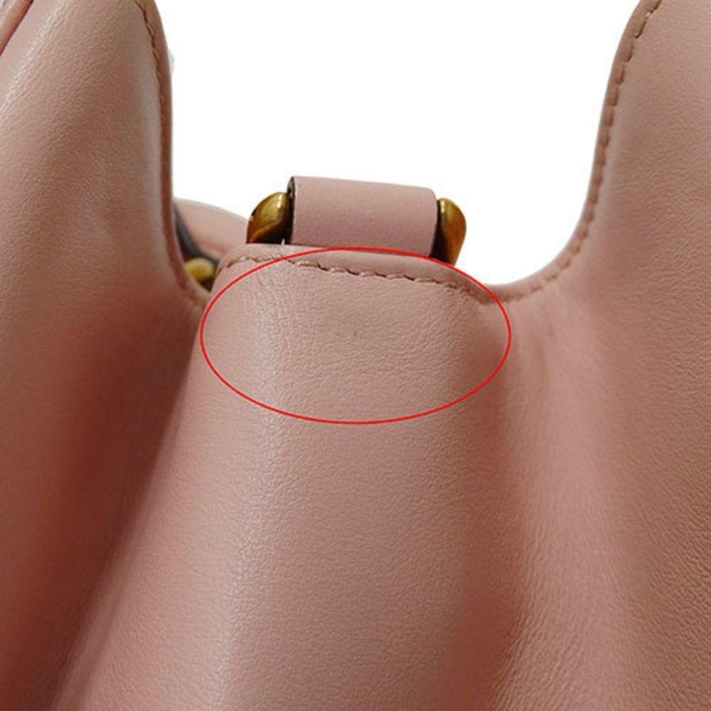 GUCCI Bag Women's Handbag Shoulder 2way Leather GG Marmont Pink 448054 Quilted - Picture 14 of 16